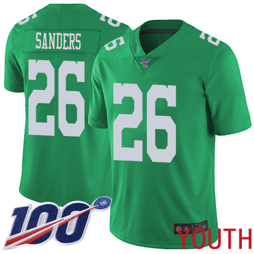 Youth Philadelphia Eagles #26 Miles Sanders Limited Green Rush Vapor Untouchable NFL Jersey 100th Season->youth nfl jersey->Youth Jersey